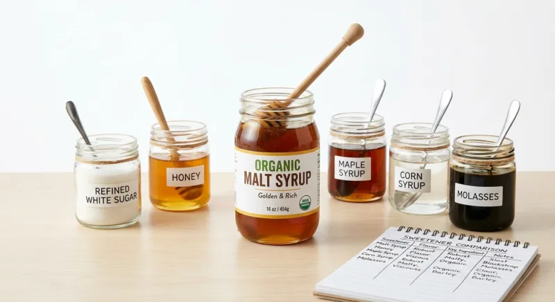 Bio-Malzsirup vs. Zucker: Vollständiger Vergleich 10 Organic Malt Syrup vs Sugar, Corn Syrup & More: Full Comparison