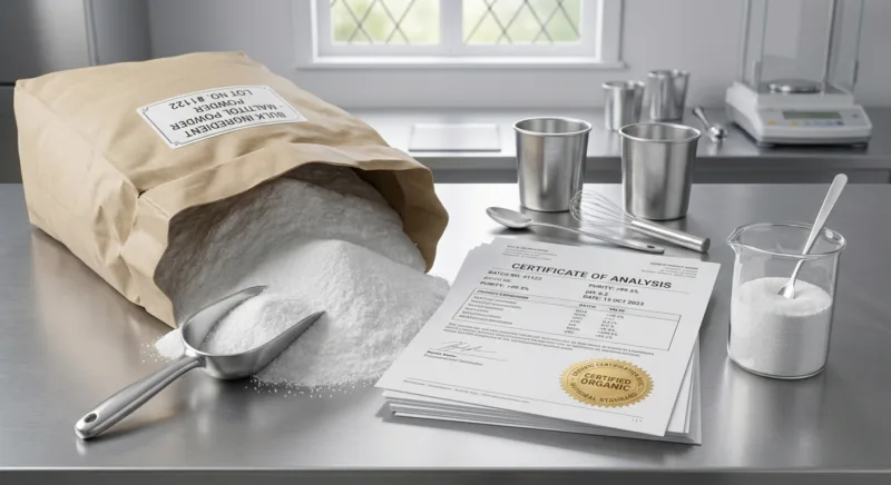 Bio-Maltit beschaffen: Qualität & Zertifizierung 4 How to Source Organic Maltitol Grades, Certifications and Quality Benchmarks